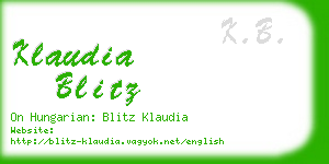 klaudia blitz business card